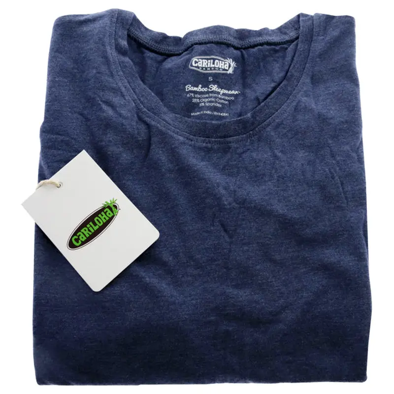 Cariloha Bamboo Sleep Crew Shirt - Indigo Heather by Cariloha for Men - 1 Pc T-Shirt (S)