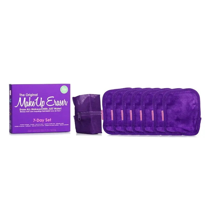 MakeUp Eraser Queen Purple 7 Day Set (7x Mini MakeUp Eraser Cloth + 1x Bag)  7pcs+1bag