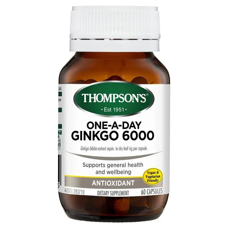 Thompson's One-A-Day Ginkgo Biloba 6000mg 60 Capsules