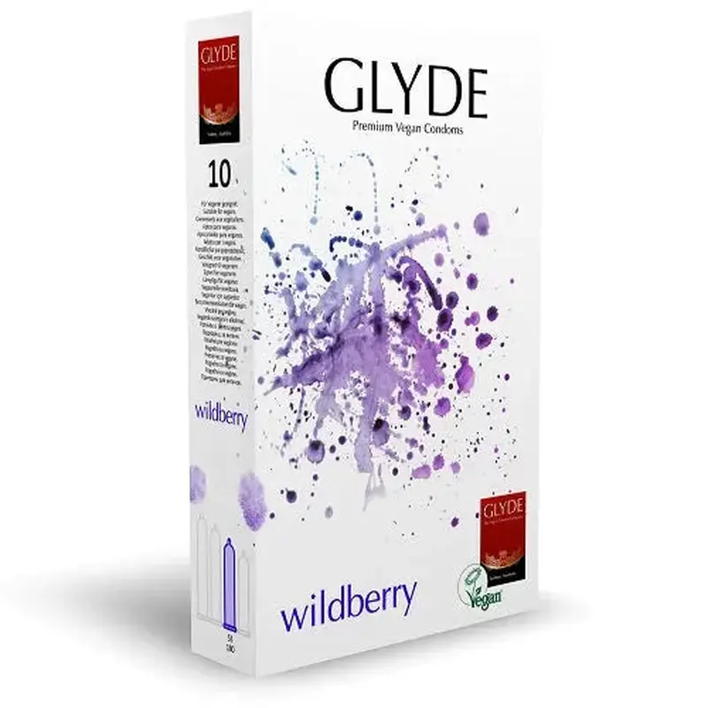 Glyde Ultra Wildberry Flavour Vegan Condoms 10 Pack (5% VAT)