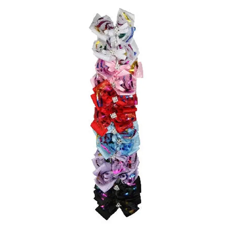 12 Large Cheer/Dance Clip On Ribbons - Rainbow Assorted #7628