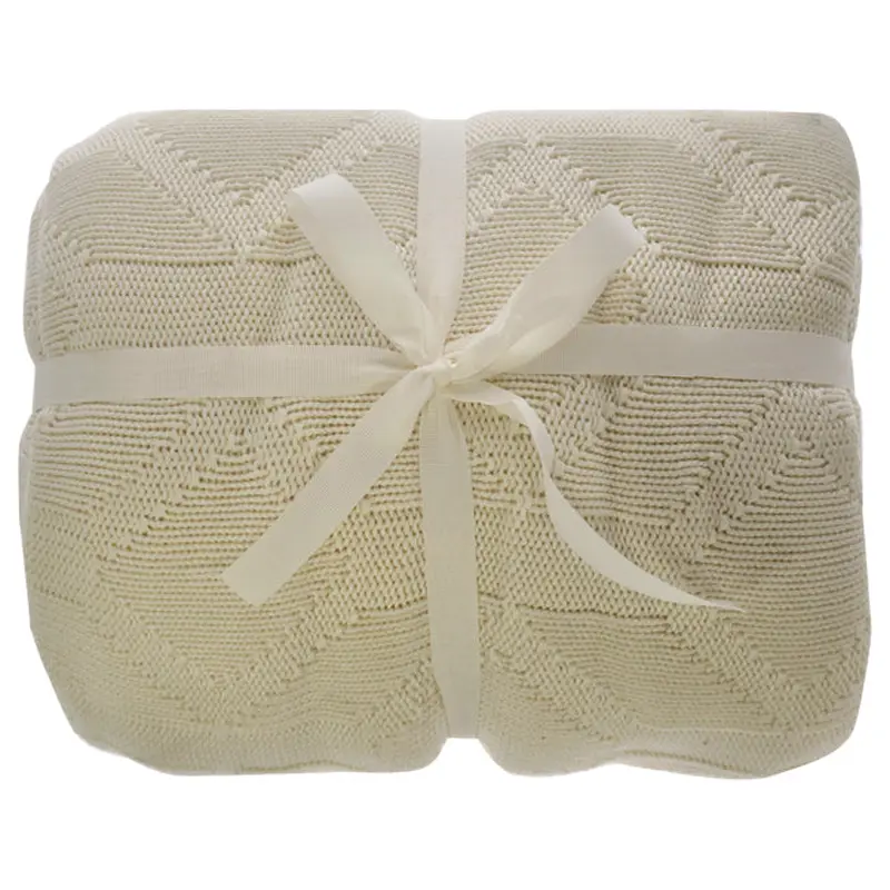Cariloha Bamboo Knit Throw - Diamond Coconut Milk by Cariloha for Unisex - 1 Pc Blanket