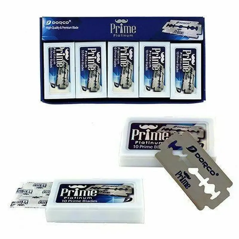 Dorco Prime Platinum Double Edge Razor Blades - 10/Pack - 100 Count