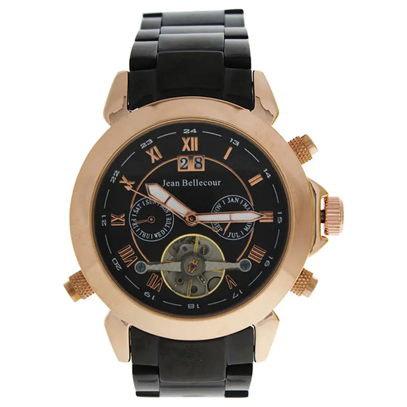 Jean Bellecour REDS7 Rose Gold/Black Stainless Steel Bracelet Watch by Jean Bellecour for Men - 1 Pc Watch