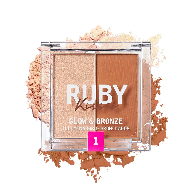 Ruby Kisses Glow & Bronze Highlighter Bronzer Duo - Choose Color