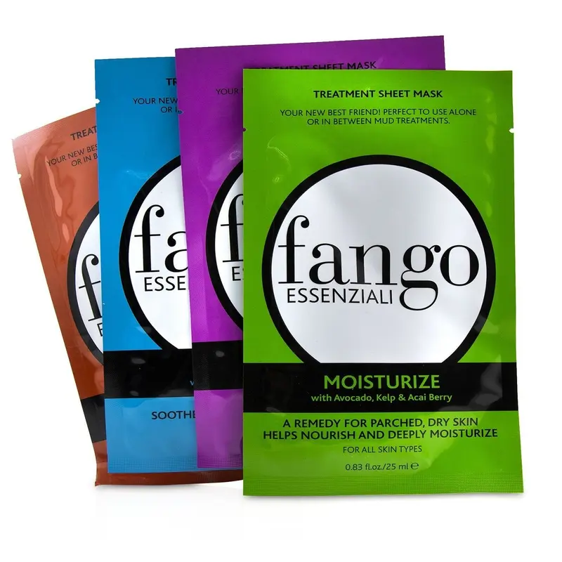 Borghese Fango Essenziali Treatment Sheet Mask Box Set (1x Moisturize Mask, 1x Purify Mask, 1x Calm Mask, 1x Energize Mask)  4x25ml/0.83oz