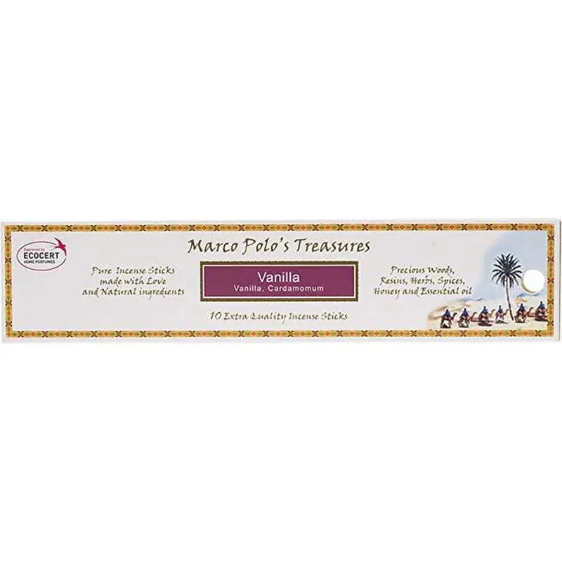 Marco Polo's Treasures Incense Sticks Vanilla 10pk