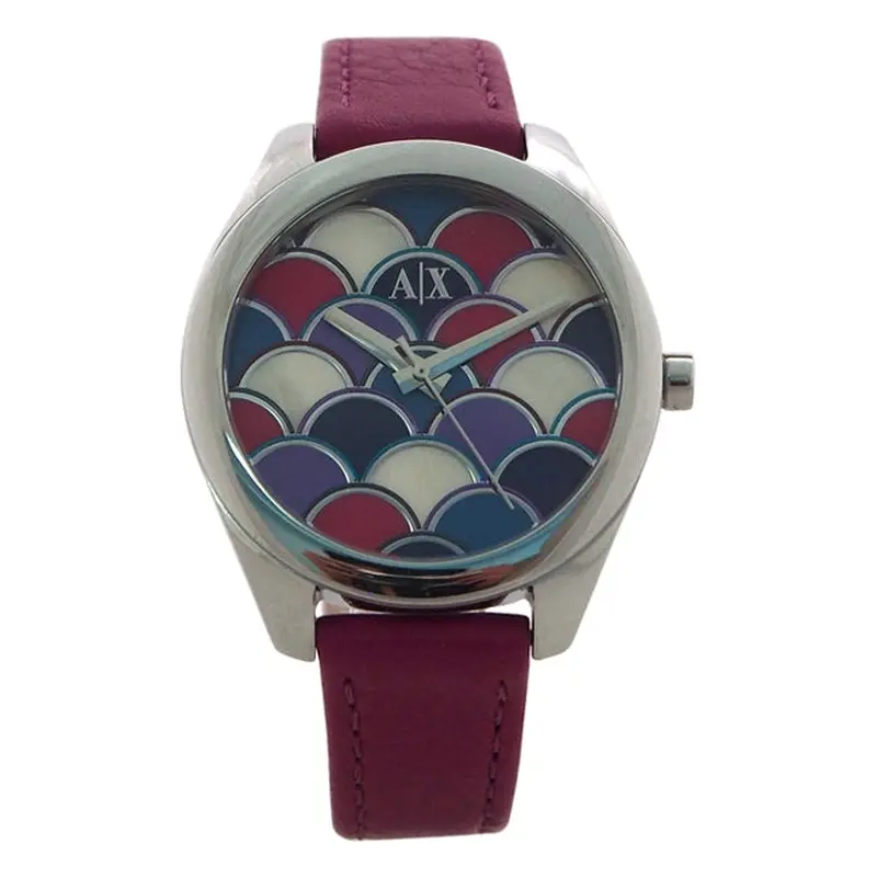 Armani Exchange AX5523 Geo Purple Leather Watch by Armani Exchange for Women - 1 Pc Watch