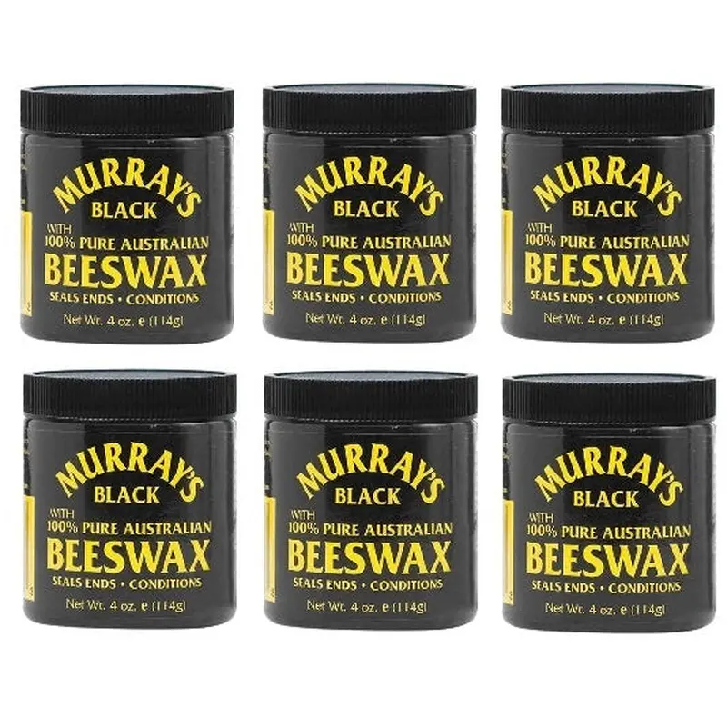 6 Pack Murray's Pure Beeswax Black 4 oz