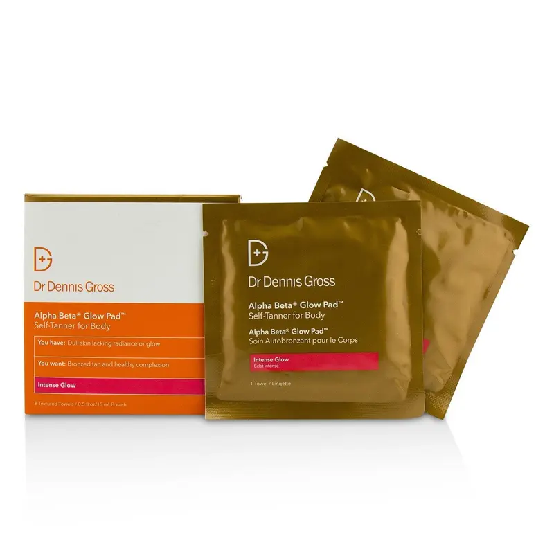 Dr Dennis Gross Alpha Beta Glow Pad Self-Tanner For Body - Intense Glow  8 Towels