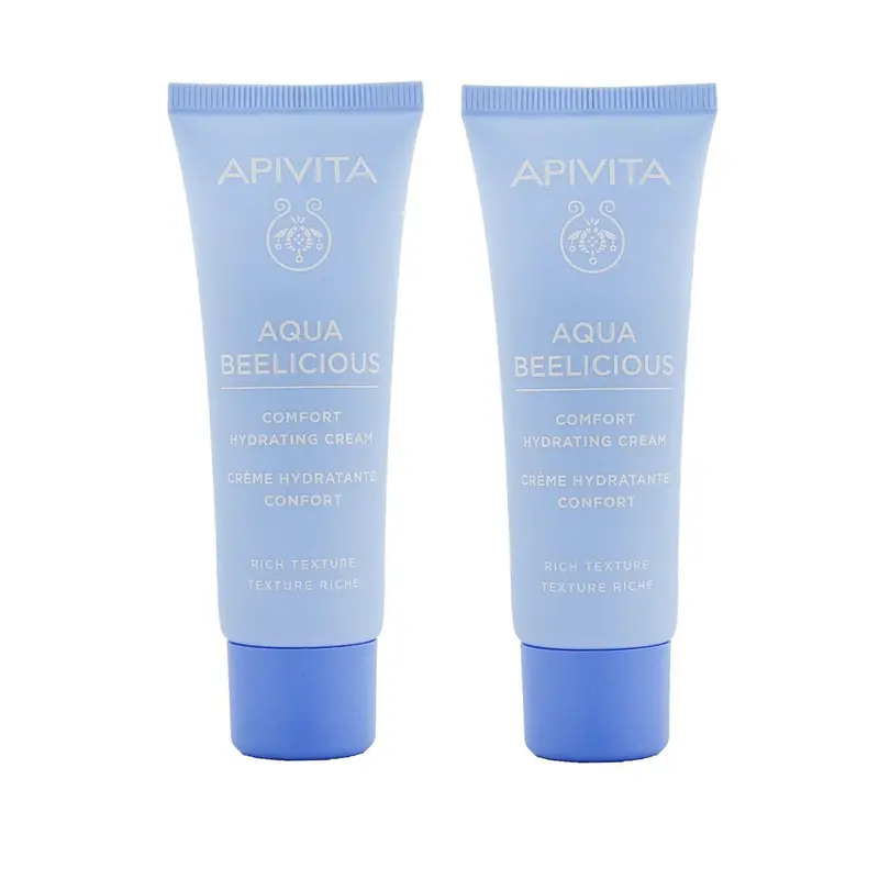Apivita Aqua Beelicious Comfort Hydrating Cream Duo Pack - Rich Texture  2x40ml/1.35oz