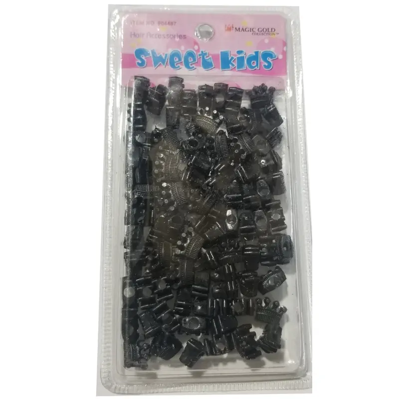 Sweet Kids Hair Beads - Black Crowns #1657