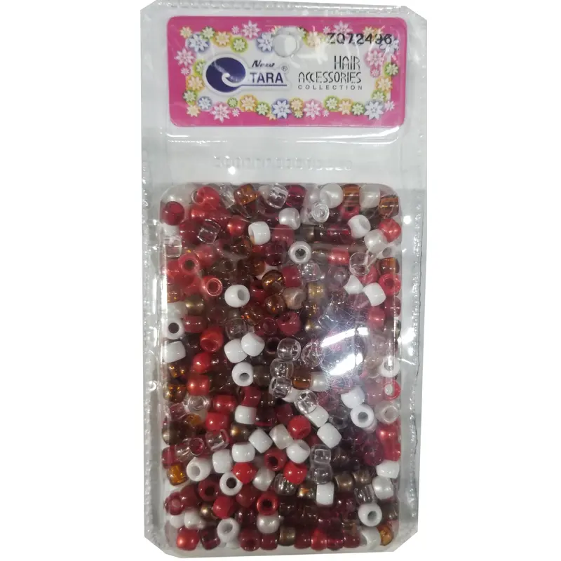 Tara Hair Beads - Red & Brown Mix Jumbo Pack #ZQ72496
