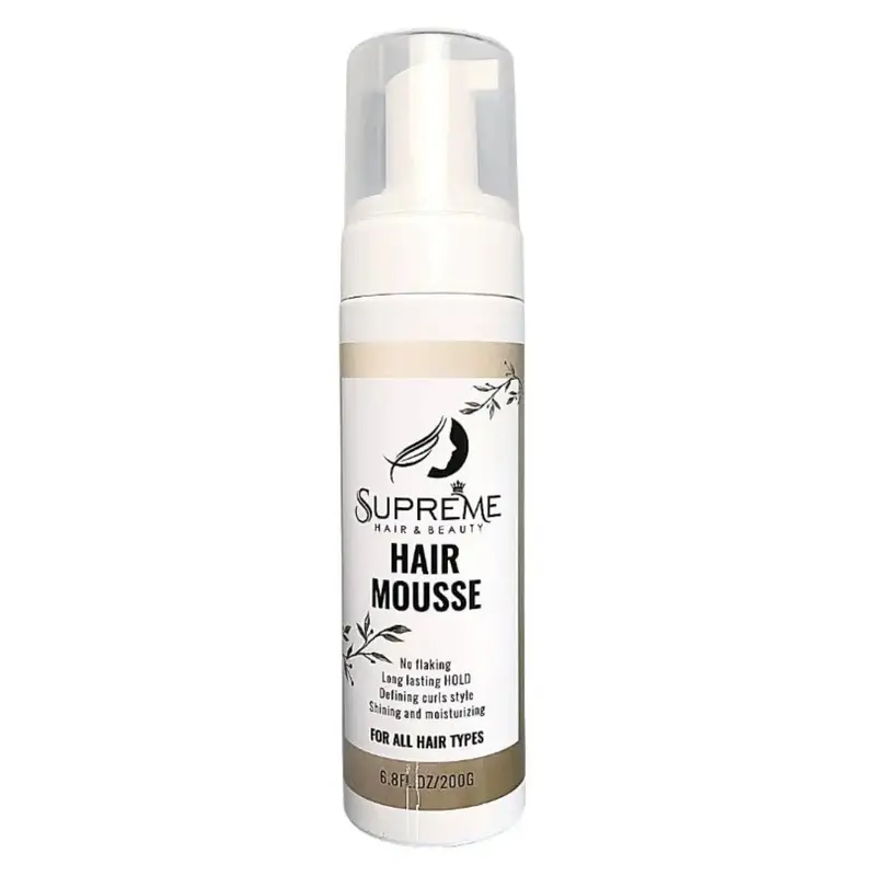 Supreme Hair & Beauty Hair Mousse- No Flaking, Long Lasting Hold, Define Curls - 6.8oz