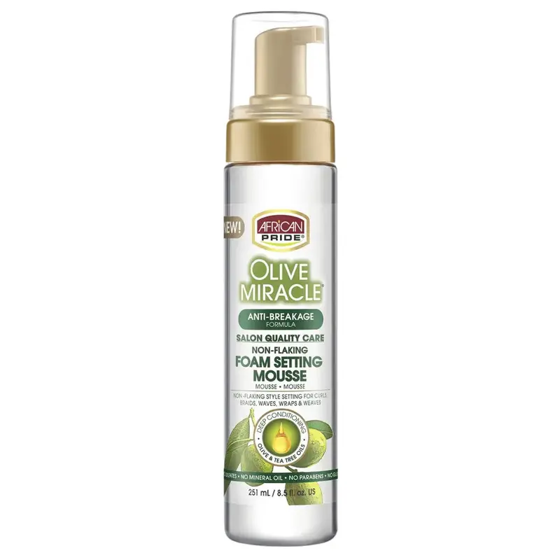 African Pride Olive Miracle Foam Setting Mousse - 8.5 oz