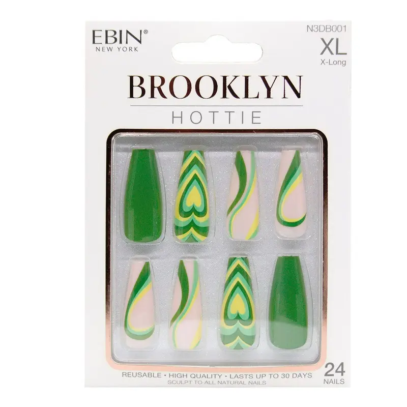 EBIN Press-On Nails Brooklyn Hottie #N3DB001 X-Long