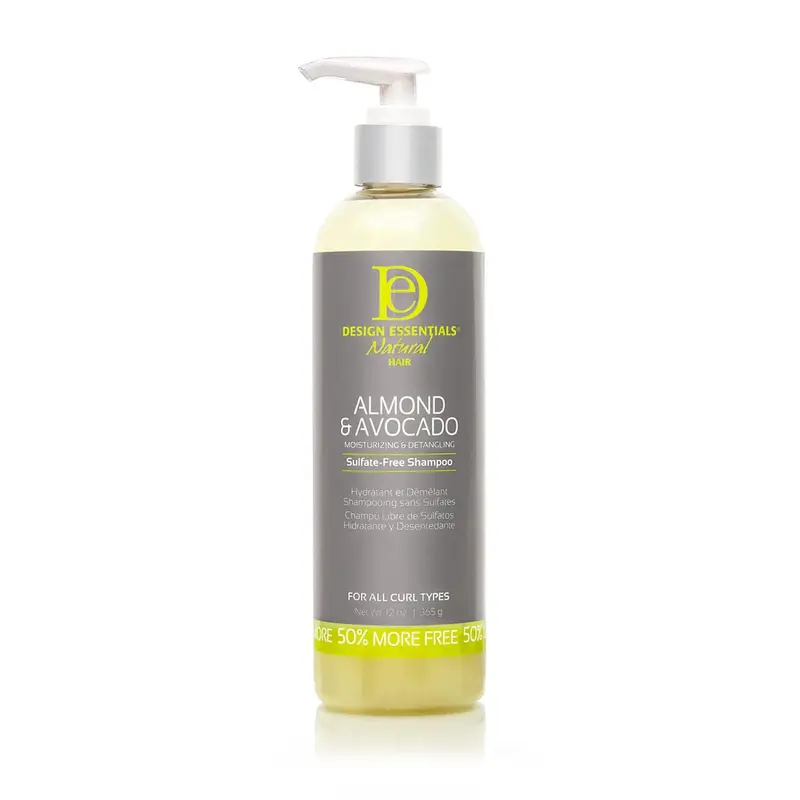 Design Essentials Natural Almond and Avocado Moisturizing & Detangling Shampoo 12 oz