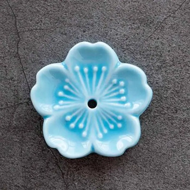 diseno Living Incense Ceramic Holder Sakura Shape - Sky Blue  Fixed Size
