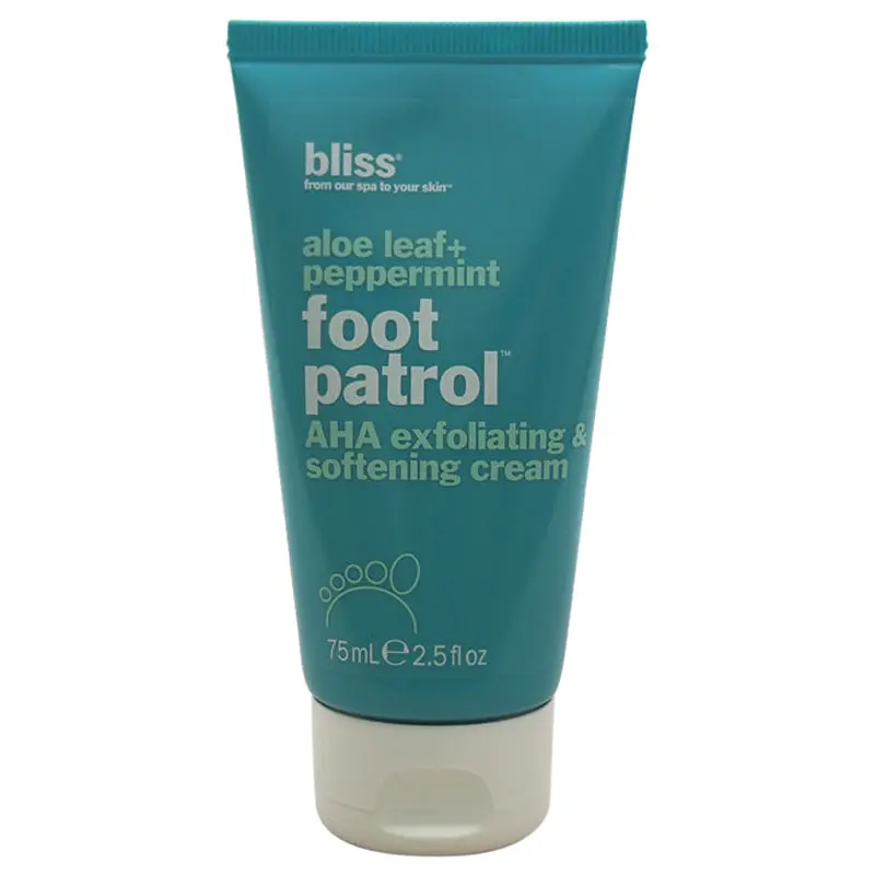Bliss Aloe Leaf + Peppermint Foot Patrol AHA Exfoliating & Softening Cream by Bliss for Unisex - 2.5 oz Exfoliating & Softening Cream