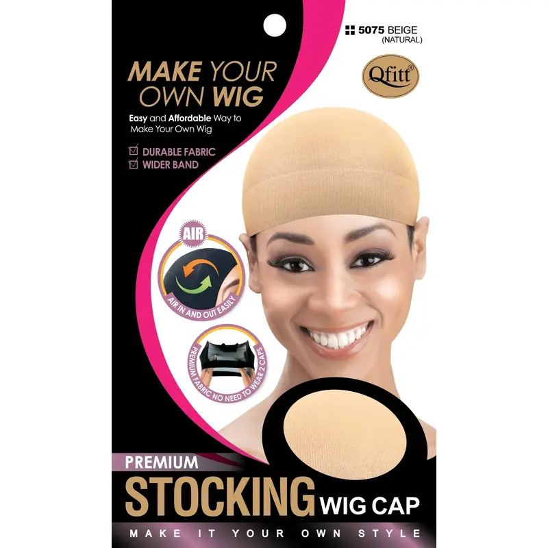 Qfitt Premium Stocking Wig Cap #5075 Beige