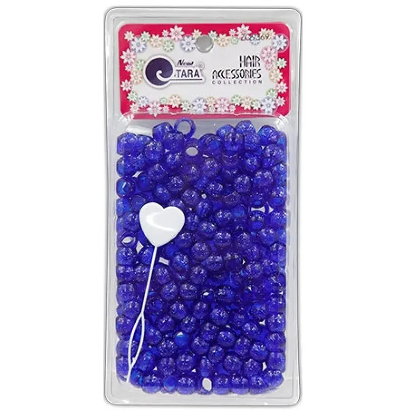 Tara Hair Beads - Blue Crystal w/ Silver Glitter Jumbo Pack #9369
