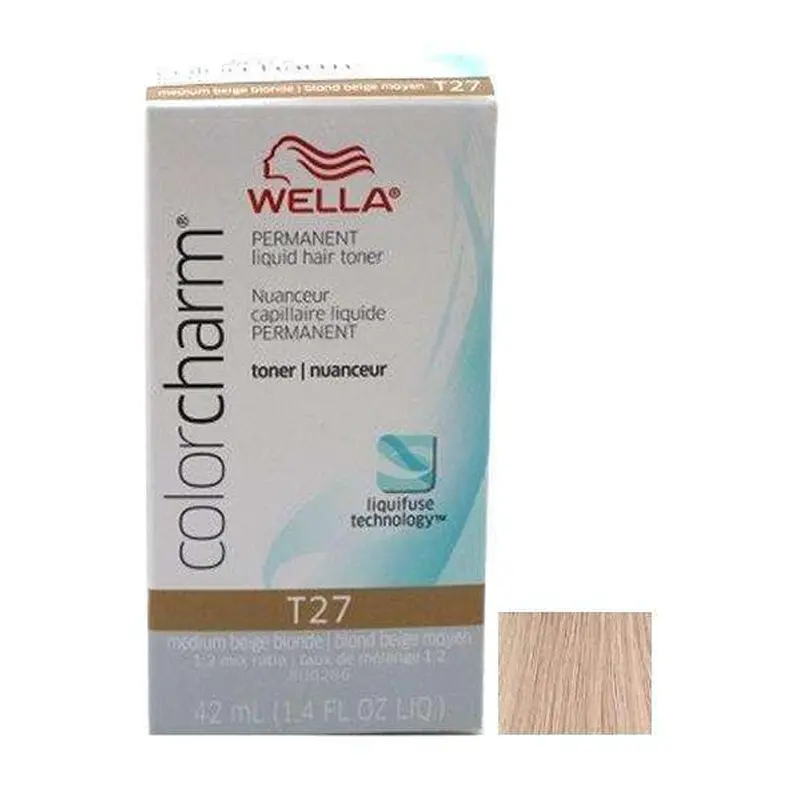 Wella Color Charm Permanent Liquid Hair Toner - T27 Medium Beige Blonde