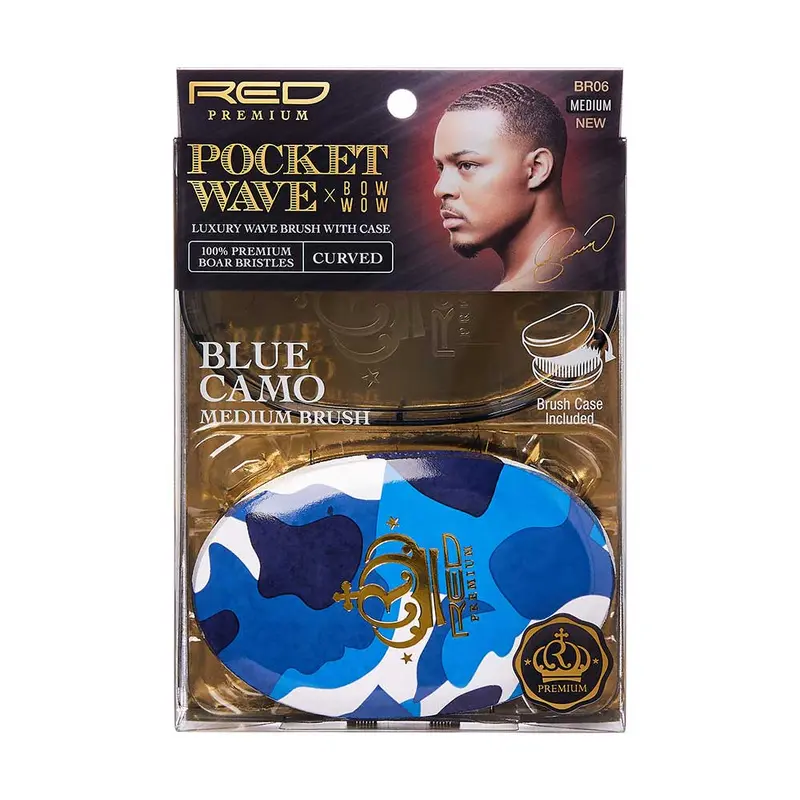 BOW WOW X Pocket Wave Medium Boar Brush with Case by Red by Kiss