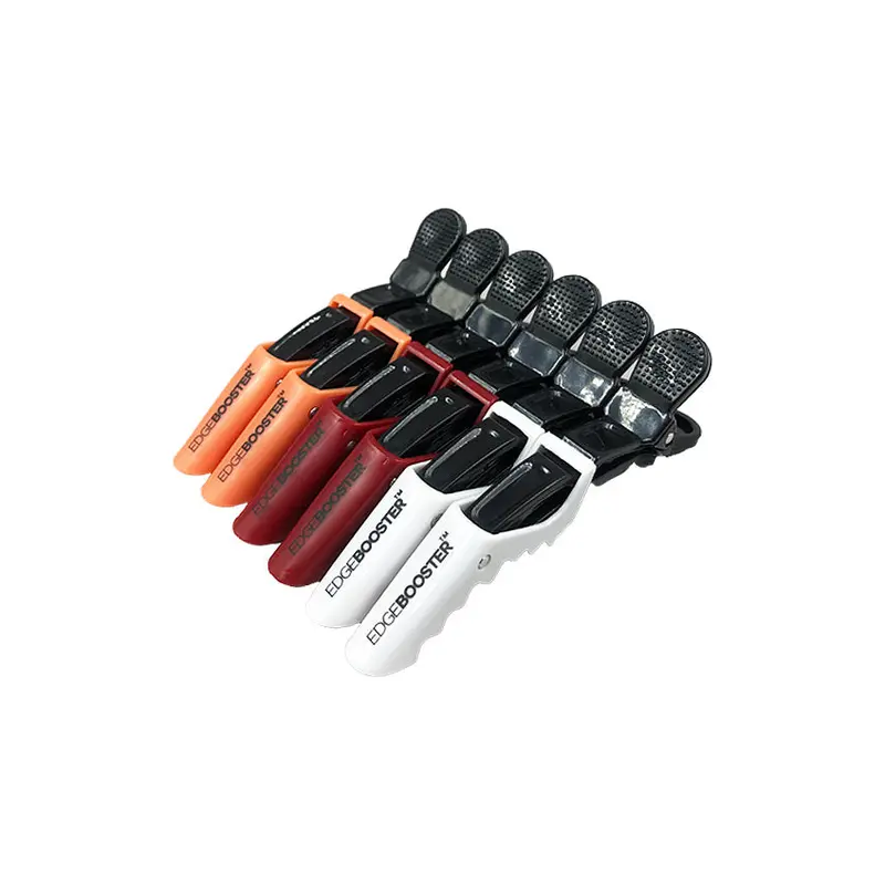 Edge Booster Crocodile Hair Clips - Orange, Red & White