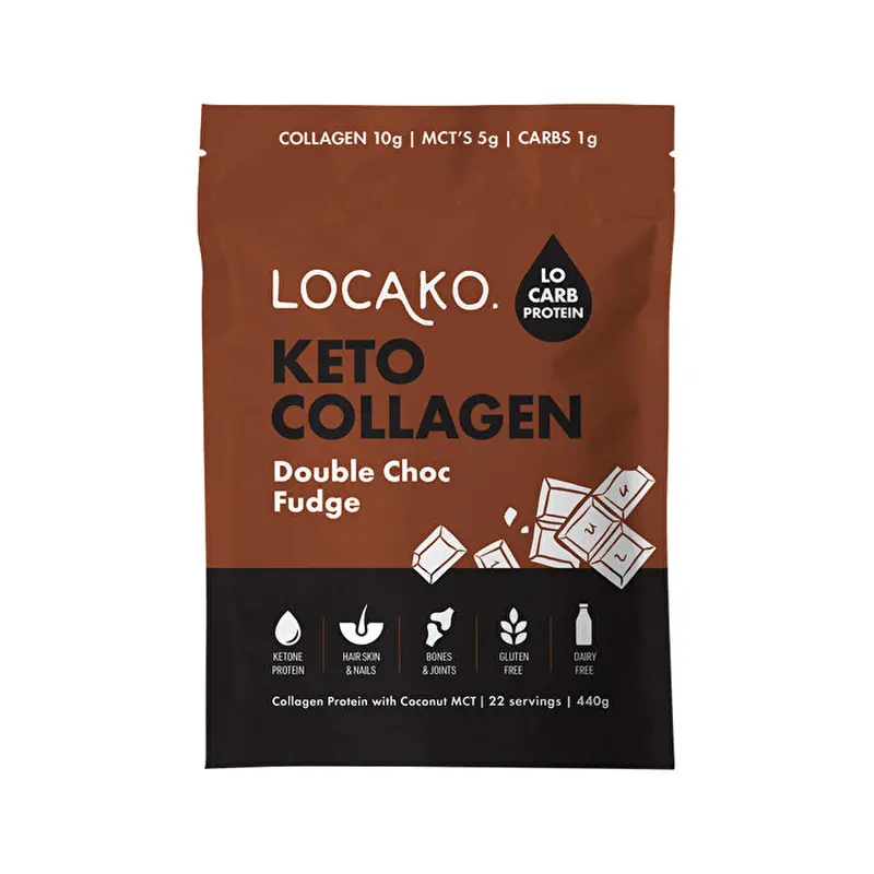Locako Keto Collagen Double Choc Fudge (Collagen Protein with Coconut MCT) 440g