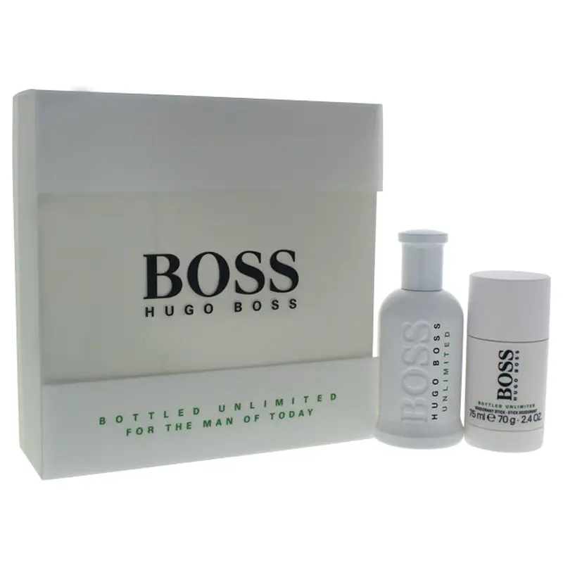 Hugo Boss Boss Bottled Unlimited by Hugo Boss for Men - 2 Pc Gift Set 3.3oz EDT Spray, 2.4oz Deorant Stick