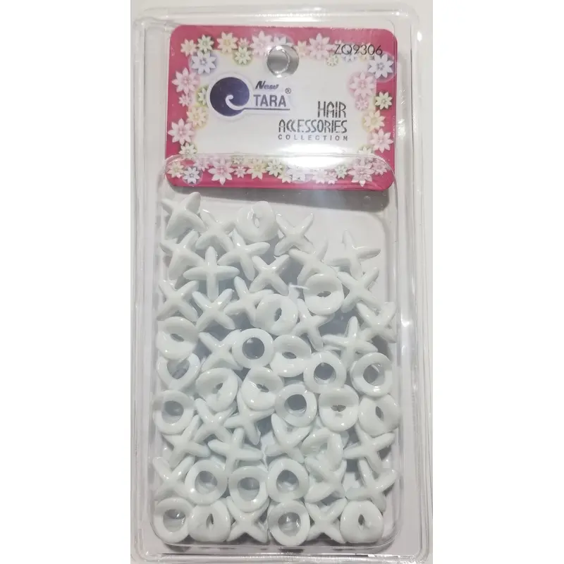 Tara Hair Beads - XOXO White #ZQ9306