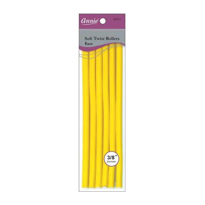 Annie #1212 Soft Twist Rollers 3/8 Yellow 6 pcs