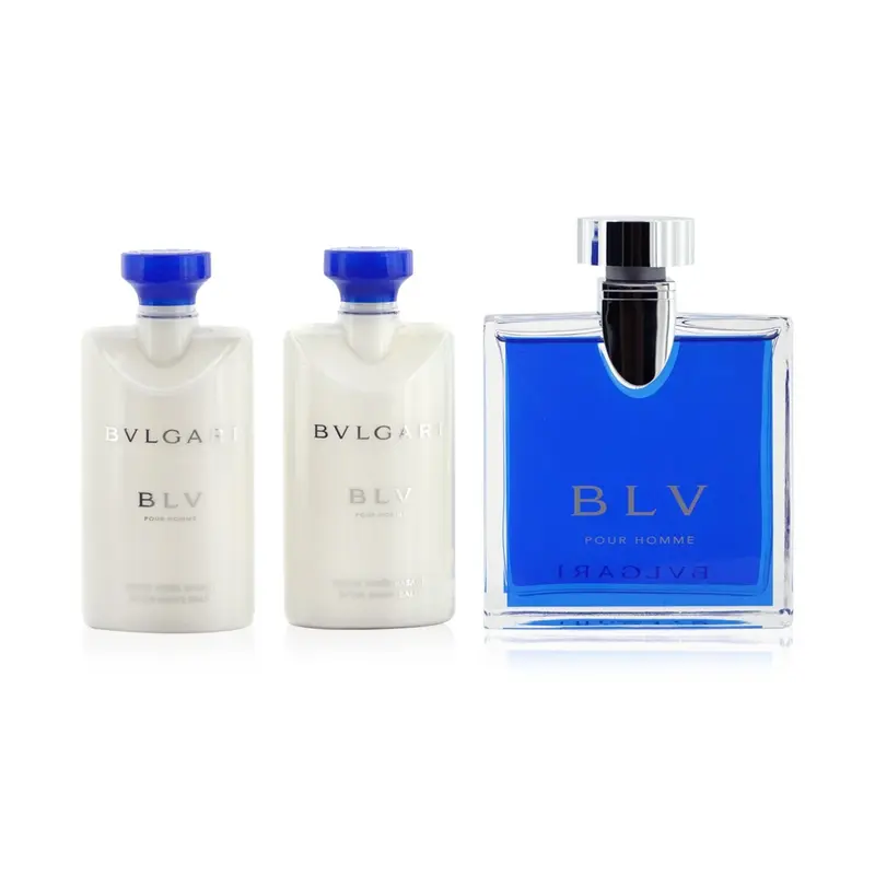 Bvlgari Blv Coffret: Eau De Toilette Spray 100ml/3.4oz + 2x After Shave Balm 75ml/2.5oz + Pouch  3pcs+Pouch