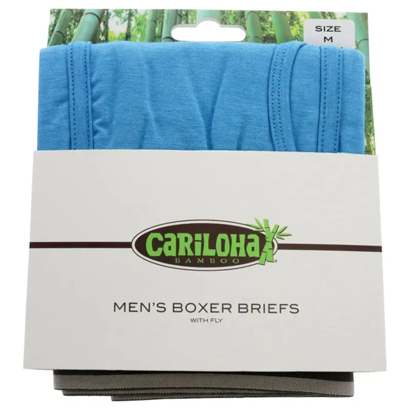 Cariloha Bamboo Boxer Briefs - Cobalt Heather by Cariloha for Men - 1 Pc Boxer (M)