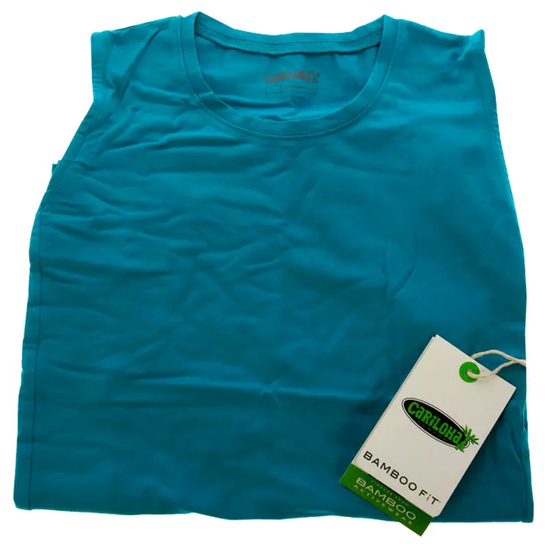 Cariloha Bamboo Sleeveless T-Shirt - Teal by Cariloha for Women - 1 Pc T-Shirt (L)