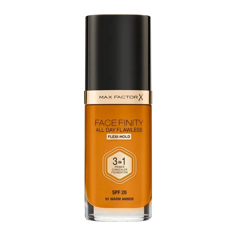 Max Factor Face Finity All Day Flawless 3 In 1 W91 Warm Amber Foundation 30ml
