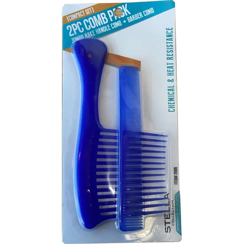 Stella 2pc Jumbo Rake Handle & Barber Comb Set #2505