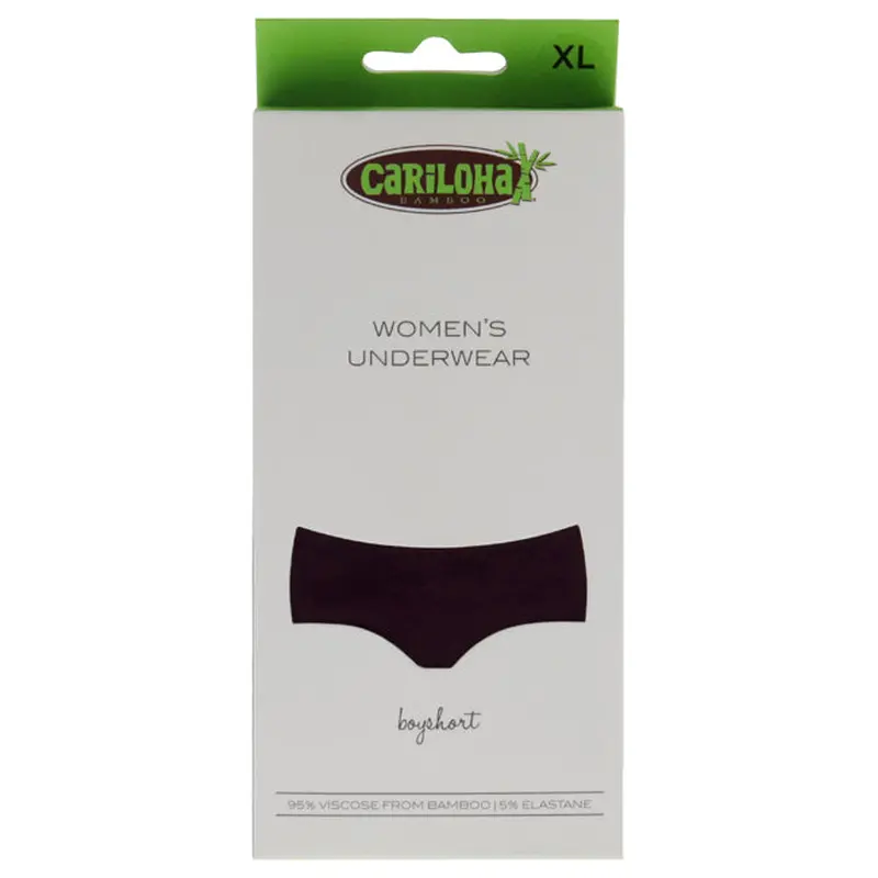 Cariloha Bamboo Boyshort Briefs - Merlot by Cariloha for Women - 1 Pc Underwear (XL)