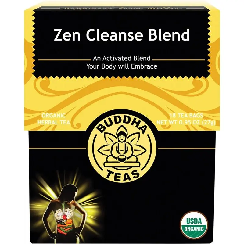 Buddha Teas Organic Herbal Tea Bags Zen Cleanse Blend 18s
