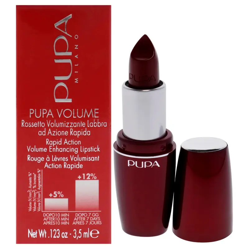 Pupa Milano Pupa Volume Rapid Action Enhacing Lipstick - 402 Rouge Noir by Pupa Milano for Women - 0.123 oz Lipstick
