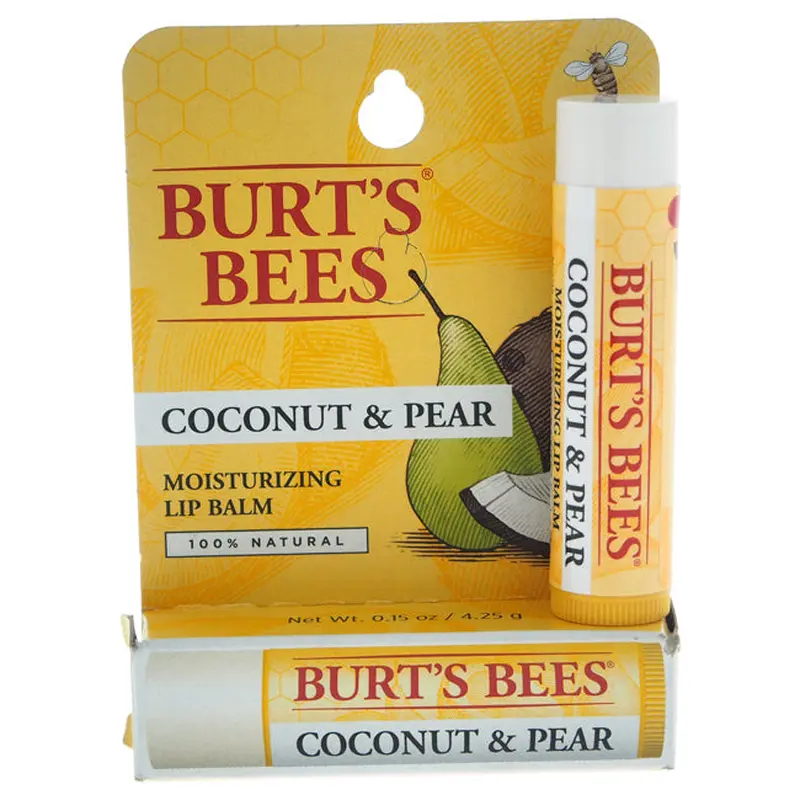 Burts Bees Coconut and Pear Moisturizing Lip Balm Blister by Burts Bees for Unisex - 0.15 oz Lip Balm