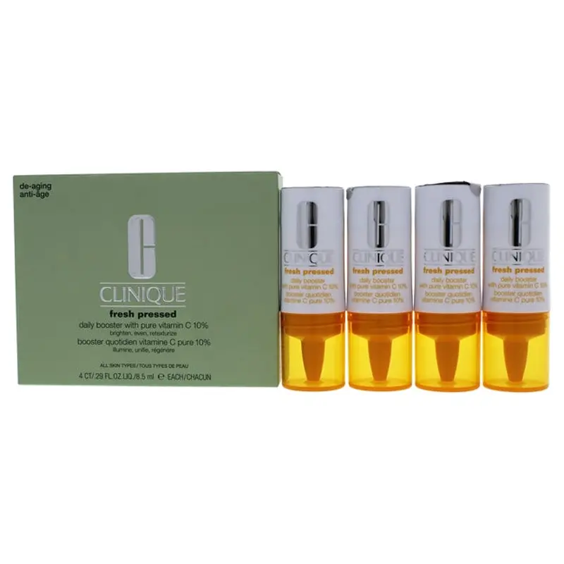 Clinique Fresh Pressed Daily Booster with Vitamin C 10 Percent by Clinique for Women - 4 x 0.29 oz Treatment