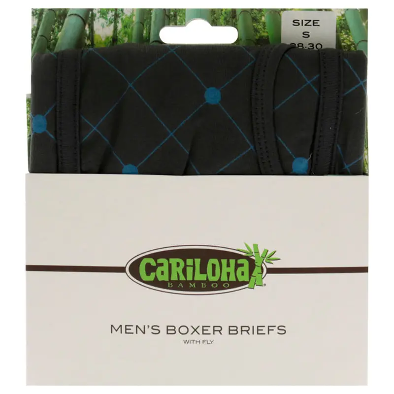 Cariloha Bamboo Boxer Briefs - Carbon Argyle by Cariloha for Men - 1 Pc Boxer (S)