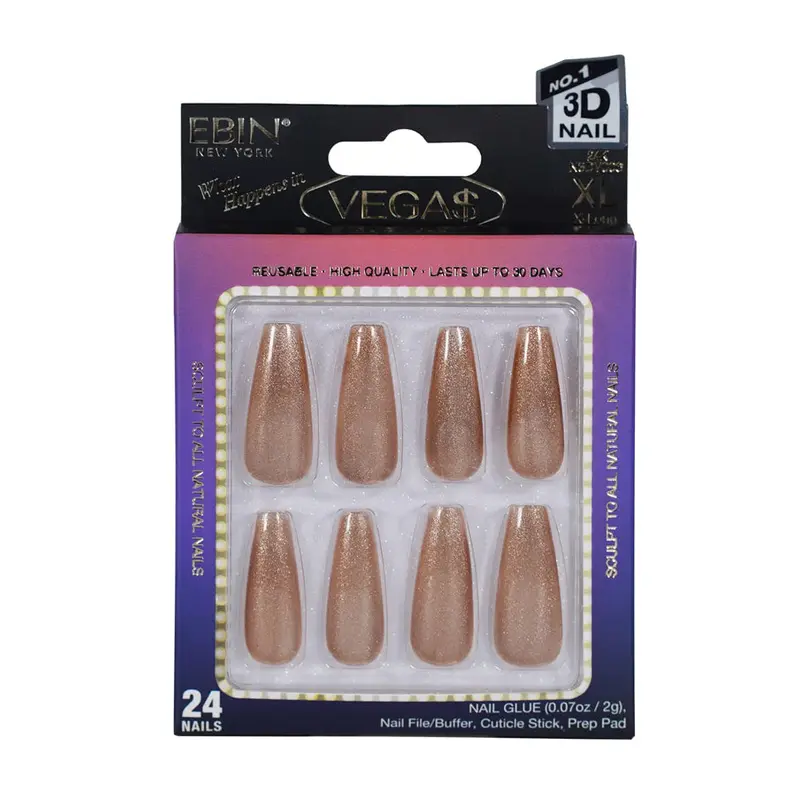 EBIN Press-On Nails What Happens in Vegas - 24K #N3DV006 X-Long