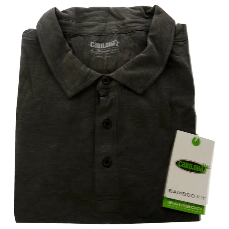 Cariloha Bamboo Performance Jersey Polo T-Shirt - Carbon Heather by Cariloha for Men - 1 Pc T-Shirt (2XL)