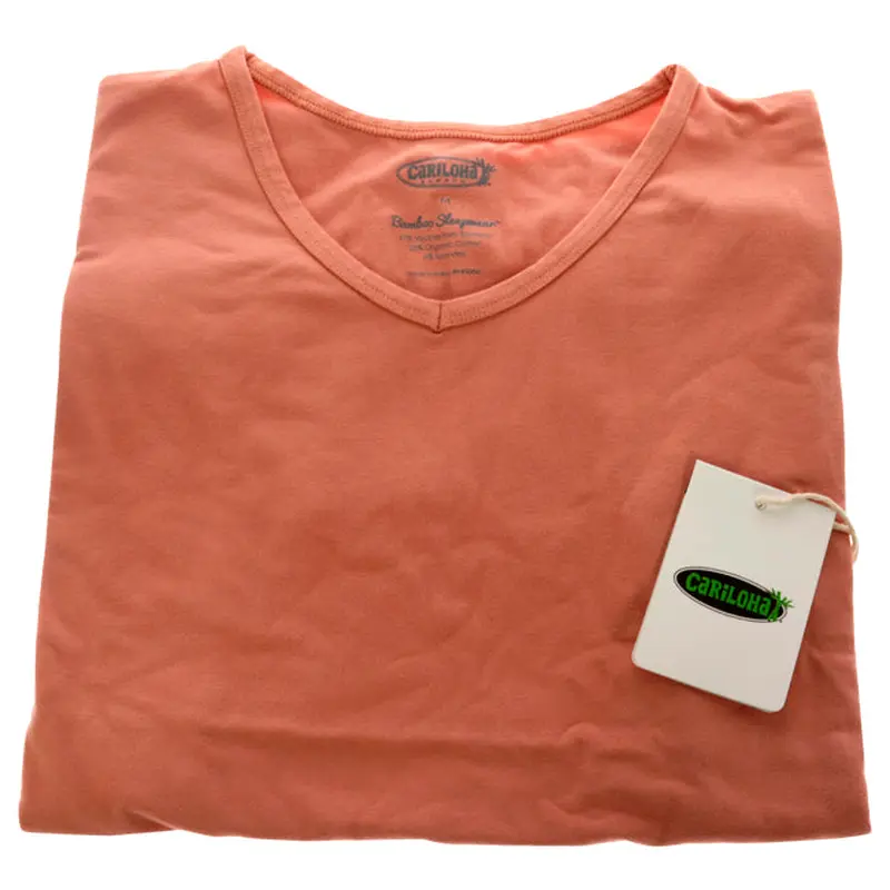 Cariloha Bamboo Sleep Dolman V-Neck T-Shirt - Coral by Cariloha for Women - 1 Pc T-Shirt (M)