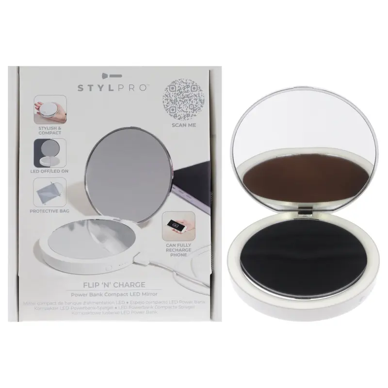 Stylideas Stylpro Flip N Charge Power Bank Compact Led Mirror by Stylideas for Women - 1 Pc Mirror