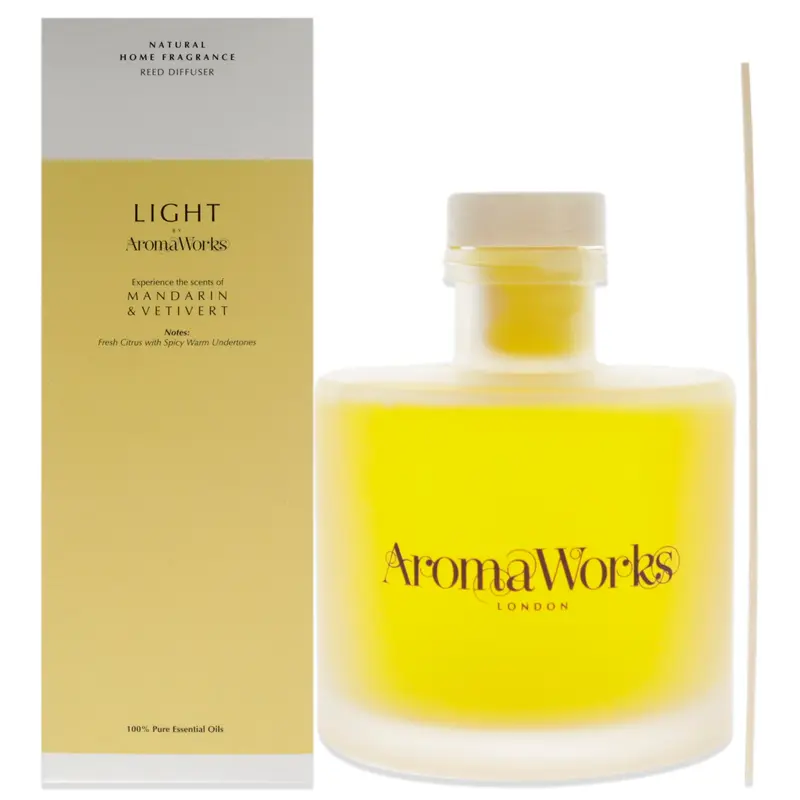 Aromaworks Light Range Reed Diffuser - Mandarin and Vetivert by Aromaworks for Unisex - 6.76 oz Reed Diffuser