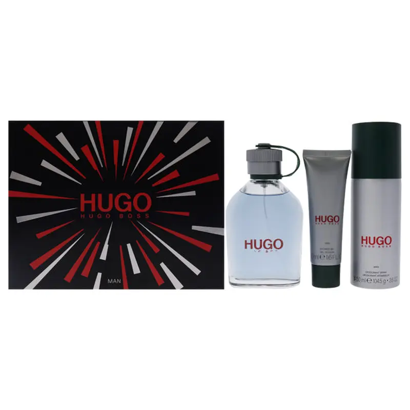 Hugo Boss Hugo Boss Man by Hugo Boss for Men - 3 Pc Gift Set 4.2oz EDT Spray, 3.6oz Deodorant Spray, 1.6oz Shower Gel