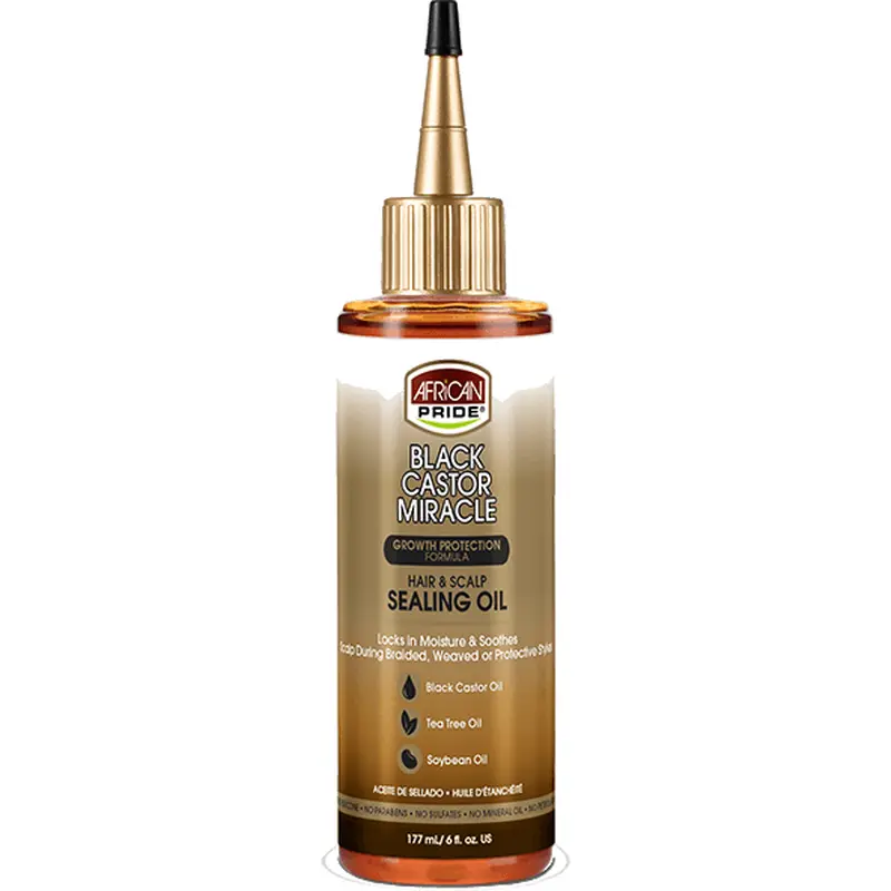 African Pride: Black Castor Miracle - Hair & Scalp Sealing Oil 6oz